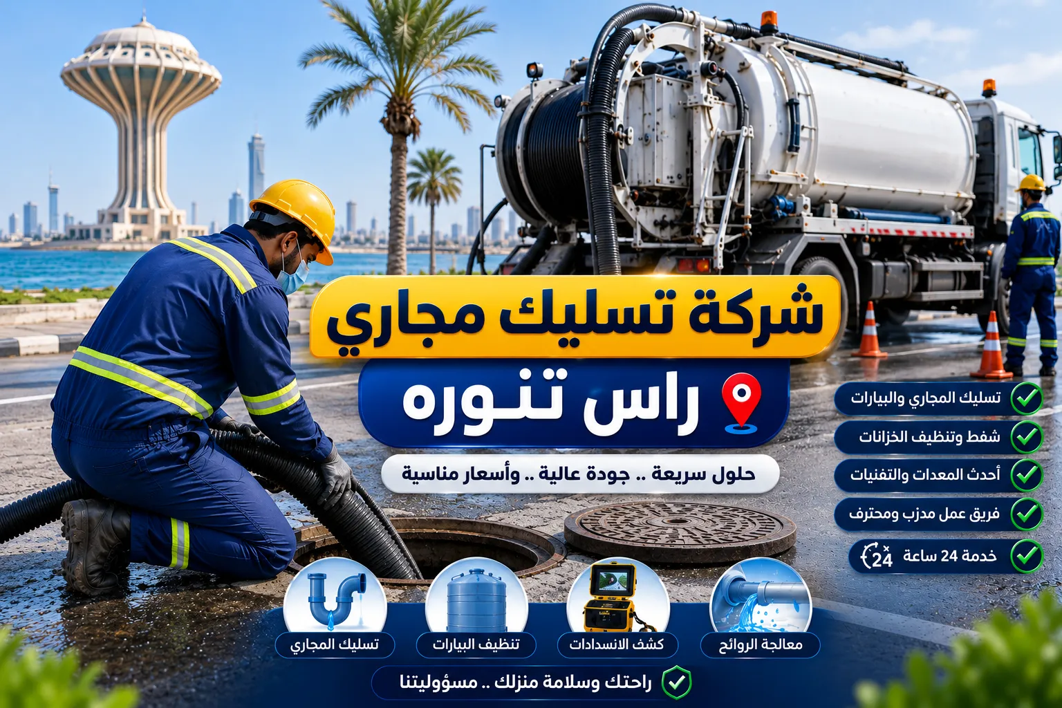 شركة تسليك مجاري راس تنوره