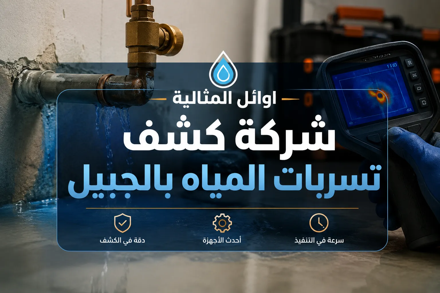 كشف تسربات المياه بالجبيل