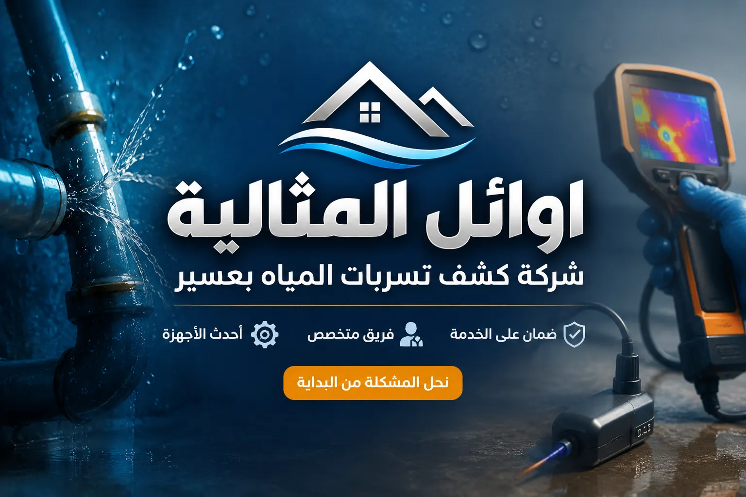 كشف تسربات المياه بعسير